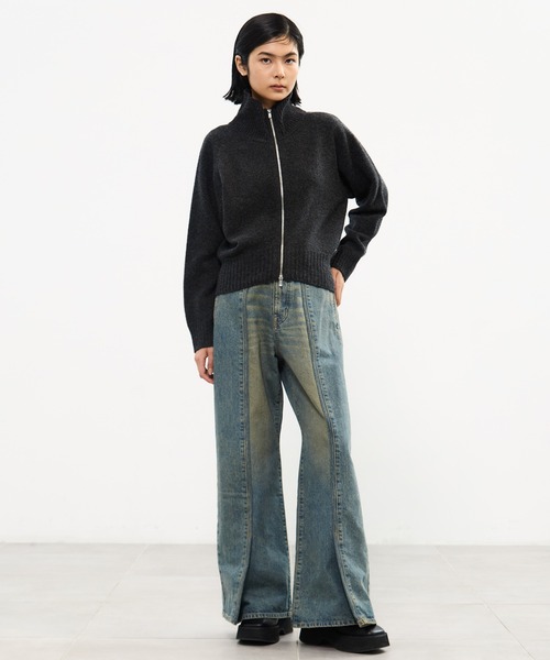 STUDIOUS（ステュディオス）の「【STUDIOUS/ステュディオス】Cashmere Wool Drivers Knit/カシミアウールドライバーズニット（ニット/セーター・レディース・ピンク/モカ/ダークグレー・FREE）」の11枚目の写真