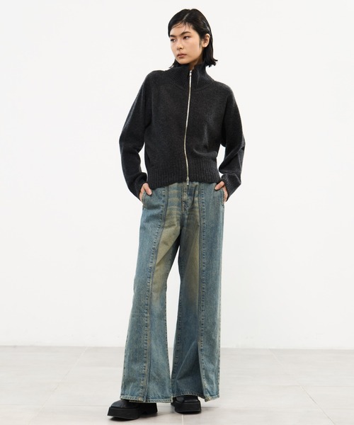 STUDIOUS（ステュディオス）の「【STUDIOUS/ステュディオス】Cashmere Wool Drivers Knit/カシミアウールドライバーズニット（ニット/セーター・レディース・ピンク/モカ/ダークグレー・FREE）」の10枚目の写真