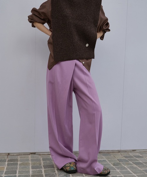 LE CIEL BLEU（ルシェルブルー）の「ラップフロントトラウザー / Wrap Front Trousers（その他パンツ・レディース・ブラック/チャコールグレー/ラベンダー/ブラウン・34/36/38）」の4枚目の写真