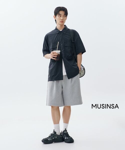MUSINSA STANDARD（ムシンサスタンダード）の「ダブルニットワンタックワイドスウェットショーツ[メランジグレー]（その他パンツ・メンズ・その他・X-LARGE/XX-LARGE/XXX-LARGE/SMALL/MEDIUM/LARGE）」の7枚目の写真