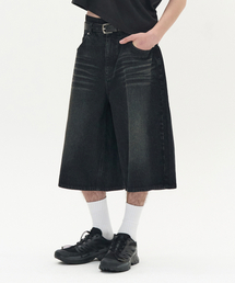 ウォッシュドバミューダデニムパンツ(DEEP BLUE BLACK)