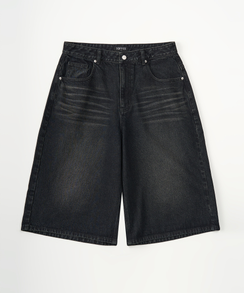 TOFFEE(トフィー)の「ウォッシュドバミューダデニムパンツ(DEEP BLUE BLACK)(その他パンツ・メンズ・その他・SMALL/MEDIUM/LARGE/X-LARGE)」の2枚目の写真