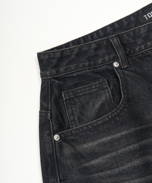 TOFFEE(トフィー)の「ウォッシュドバミューダデニムパンツ(DEEP BLUE BLACK)(その他パンツ・メンズ・その他・SMALL/MEDIUM/LARGE/X-LARGE)」の4枚目の写真