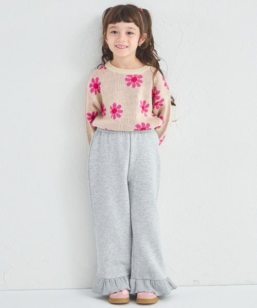 pairmanon(ペアマノン)の「ユニセックス フラワージャガード 総柄 ニット(ニット/セーター・キッズ・アイボリー/ネイビー・XS/S/M/L)」の5枚目の写真