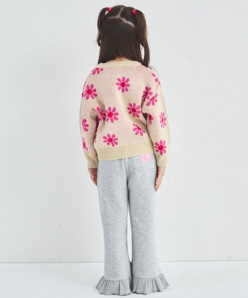 pairmanon(ペアマノン)の「ユニセックス フラワージャガード 総柄 ニット(ニット/セーター・キッズ・アイボリー/ネイビー・XS/S/M/L)」の6枚目の写真