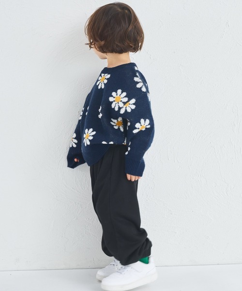 pairmanon(ペアマノン)の「ユニセックス フラワージャガード 総柄 ニット(ニット/セーター・キッズ・アイボリー/ネイビー・XS/S/M/L)」の10枚目の写真