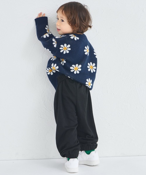 pairmanon(ペアマノン)の「ユニセックス フラワージャガード 総柄 ニット(ニット/セーター・キッズ・アイボリー/ネイビー・XS/S/M/L)」の11枚目の写真