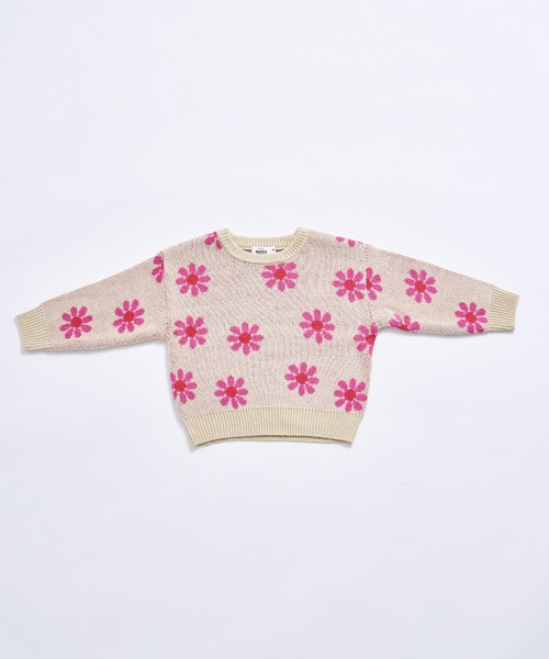 pairmanon(ペアマノン)の「ユニセックス フラワージャガード 総柄 ニット(ニット/セーター・キッズ・アイボリー/ネイビー・XS/S/M/L)」の12枚目の写真