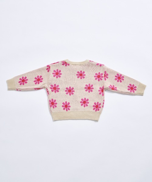 pairmanon(ペアマノン)の「ユニセックス フラワージャガード 総柄 ニット(ニット/セーター・キッズ・アイボリー/ネイビー・XS/S/M/L)」の13枚目の写真