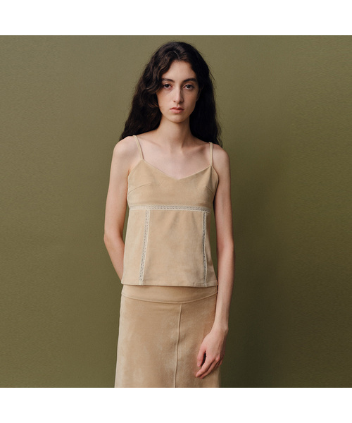 Suede sleeveless top_beige