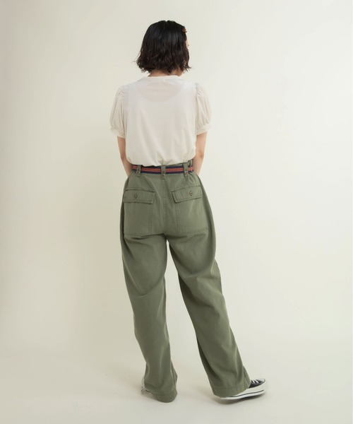 CHILD WOMAN（チャイルドウーマン）の「シアーベロア パフスリーブTシャツ（Tシャツ/カットソー・レディース・アイボリー/ブラウン・FREE）」の9枚目の写真