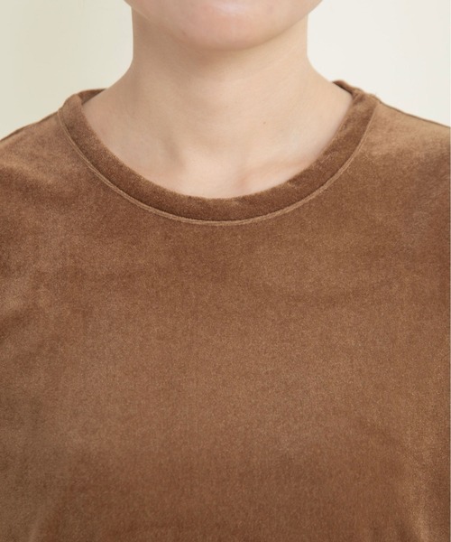 CHILD WOMAN（チャイルドウーマン）の「シアーベロア パフスリーブTシャツ（Tシャツ/カットソー・レディース・アイボリー/ブラウン・FREE）」の20枚目の写真