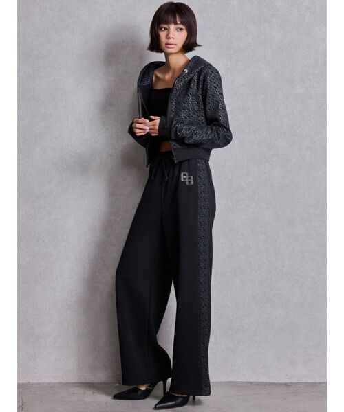 GYDA（ジェイダ）の「GG chain glitter print shortパーカー（パーカー・レディース・ブラック/グレー・FREE）」の9枚目の写真