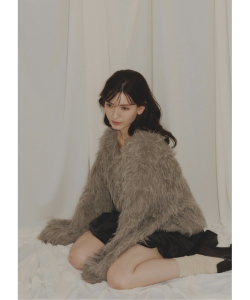 NOTREemor（ノートルエモア）の「emu cardigan（ニット/セーター・レディース・ベビーピンク/モカ・FREE）」の3枚目の写真