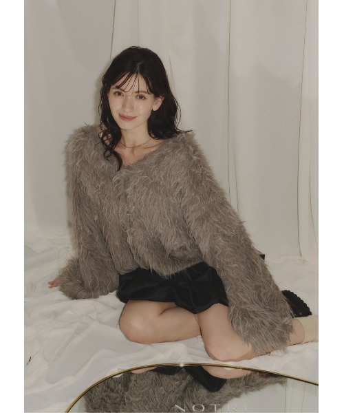 NOTREemor（ノートルエモア）の「emu cardigan（ニット/セーター・レディース・ベビーピンク/モカ・FREE）」の4枚目の写真