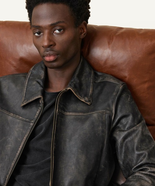 ALLSAINTS（オールセインツ）の「ALLSAINTS ALKAN JACKET（ライダースジャケット・メンズ・ブラック系その他・X-SMALL/SMALL/LARGE/MEDIUM/X-LARGE）」の2枚目の写真