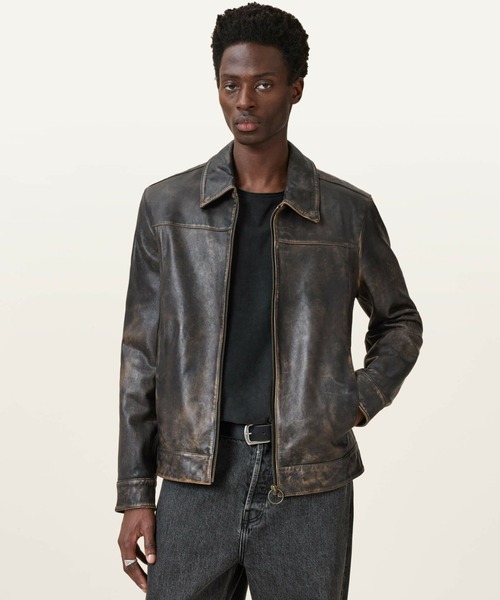 ALLSAINTS（オールセインツ）の「ALLSAINTS ALKAN JACKET（ライダースジャケット・メンズ・ブラック系その他・X-SMALL/SMALL/LARGE/MEDIUM/X-LARGE）」の4枚目の写真
