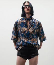 トラプリントボウリングシャツ[Navy(ユニセックス)]_UTS-SS03