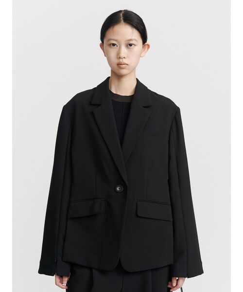 UN3D.（アンスリード）の「FRONT BACK DOCKING JACKET【セットアップ着用可能】 / フロントバックドッキングジャケット（テーラードジャケット・レディース・ブラック/グレー・36/38）」の11枚目の写真