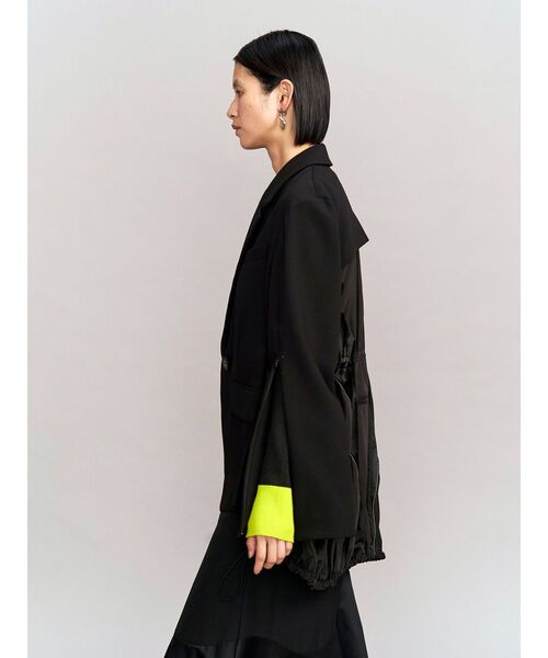 UN3D.（アンスリード）の「FRONT BACK DOCKING JACKET / フロントバックドッキングジャケット（テーラードジャケット・レディース・ブラック/グレー・36/38）」の4枚目の写真