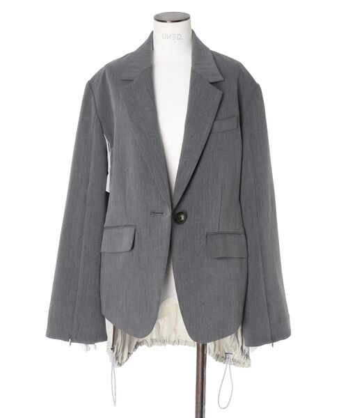 UN3D.（アンスリード）の「FRONT BACK DOCKING JACKET【セットアップ着用可能】 / フロントバックドッキングジャケット（テーラードジャケット・レディース・ブラック/グレー・36/38）」の21枚目の写真