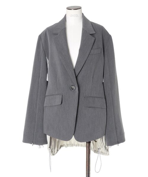 UN3D.（アンスリード）の「FRONT BACK DOCKING JACKET【セットアップ着用可能】 / フロントバックドッキングジャケット（テーラードジャケット・レディース・ブラック/グレー・36/38）」の22枚目の写真