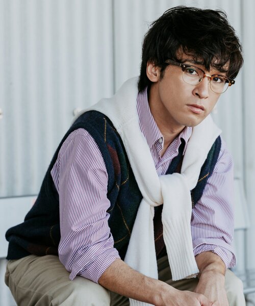 Zoff（ゾフ）の「[東海オンエア としみつさんコラボ] Zoff | TOSHIMITSU ウェリントン型 メガネ｜サーモント 眼鏡 伊達めがね 度付き (レンズ交換券付き) 度あり 度なし ユニセックス（メガネ・メンズ・グリーン系その他/ブラック/ブラウン系その他2・FREE）」の2枚目の写真