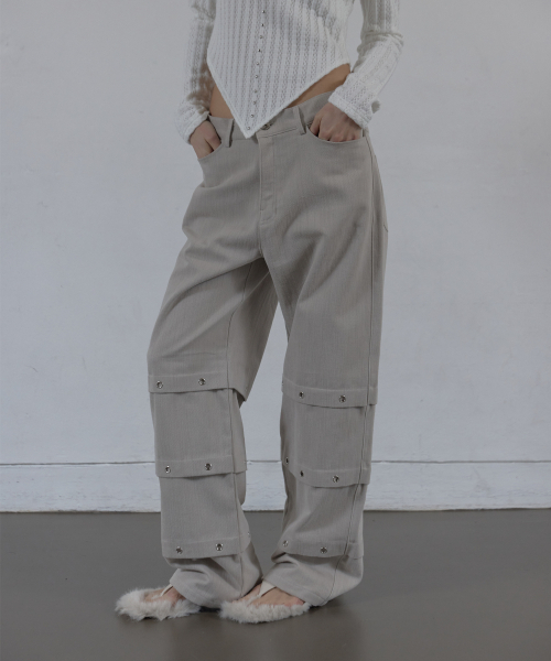 SETUP-EXE(セットアップイーエックスイー)の「PIN TUCK EYELET PANTS / BEIGE(その他パンツ・レディース・その他・SMALL/MEDIUM)」の1枚目の写真