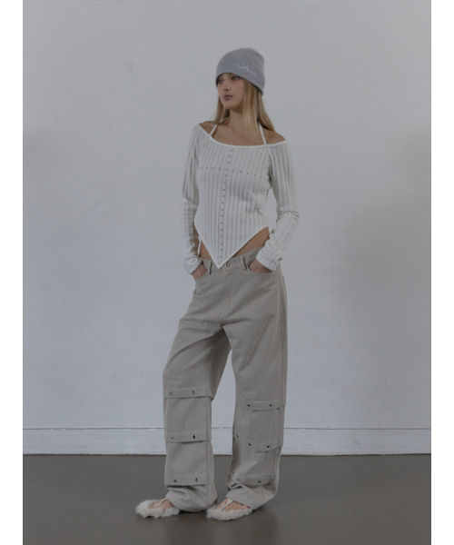 SETUP-EXE(セットアップイーエックスイー)の「PIN TUCK EYELET PANTS / BEIGE(その他パンツ・レディース・その他・SMALL/MEDIUM)」の5枚目の写真