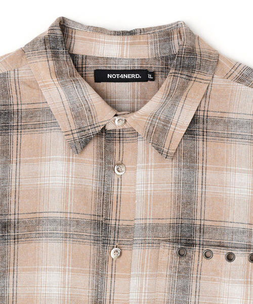 NOT4NERD(ノットフォーナード)の「NOT4NERD/ノットフォーナード/Temple Patch Checkered Shirt(シャツ/ブラウス・メンズ・ブラウン/モスグリーン・XL/L/M)」の6枚目の写真