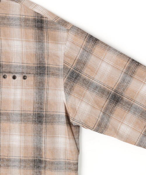NOT4NERD(ノットフォーナード)の「NOT4NERD/ノットフォーナード/Temple Patch Checkered Shirt(シャツ/ブラウス・メンズ・ブラウン/モスグリーン・XL/L/M)」の7枚目の写真