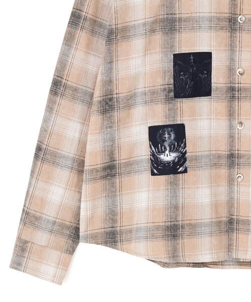 NOT4NERD(ノットフォーナード)の「NOT4NERD/ノットフォーナード/Temple Patch Checkered Shirt(シャツ/ブラウス・メンズ・ブラウン/モスグリーン・XL/L/M)」の9枚目の写真