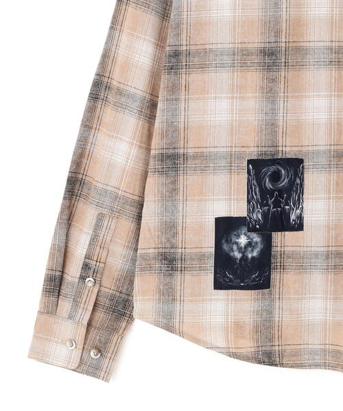 NOT4NERD(ノットフォーナード)の「NOT4NERD/ノットフォーナード/Temple Patch Checkered Shirt(シャツ/ブラウス・メンズ・ブラウン/モスグリーン・XL/L/M)」の11枚目の写真
