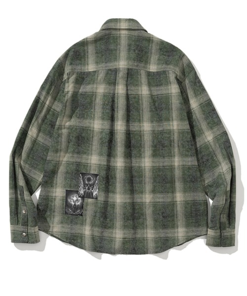 NOT4NERD(ノットフォーナード)の「NOT4NERD/ノットフォーナード/Temple Patch Checkered Shirt(シャツ/ブラウス・メンズ・ブラウン/モスグリーン・XL/L/M)」の4枚目の写真
