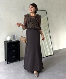 prose verse | 【MOMO】シアーフリルビスチェレイヤードキャミドレス(ドレス)