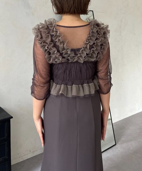 prose verse(プロズヴェール)の「【MOMO】シアーフリルビスチェレイヤードキャミドレス(ドレス・レディース・ブラウン/ブラック系その他・MEDIUM/PL/PM/LARGE)」の22枚目の写真