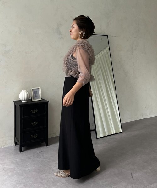 prose verse(プロズヴェール)の「【MOMO】シアーフリルビスチェレイヤードキャミドレス(ドレス・レディース・ブラウン/ブラック系その他・MEDIUM/PL/PM/LARGE)」の18枚目の写真