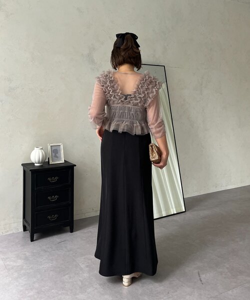 prose verse(プロズヴェール)の「【MOMO】シアーフリルビスチェレイヤードキャミドレス(ドレス・レディース・ブラウン/ブラック系その他・MEDIUM/PL/PM/LARGE)」の19枚目の写真