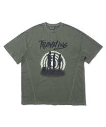 SEARCH410（サーチ410）の「Trebling Pigment Short Sleeve T-shirt Khaki（Tシャツ/カットソー）」