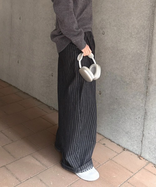 Jayne K(ジェーンケー)の「【Jayne K/ジェーン ケー】カーブストライプパンツ(デニムパンツ・メンズ・ブラック・MEDIUM/LARGE)」の3枚目の写真
