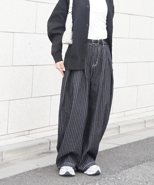 Jayne K(ジェーンケー)の「【Jayne K/ジェーン ケー】カーブストライプパンツ(デニムパンツ・メンズ・ブラック・MEDIUM/LARGE)」の12枚目の写真