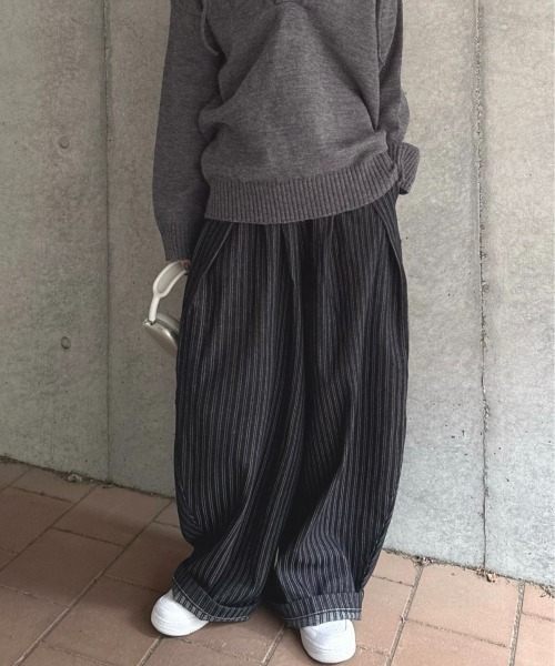 Jayne K(ジェーンケー)の「【Jayne K/ジェーン ケー】カーブストライプパンツ(デニムパンツ・メンズ・ブラック・MEDIUM/LARGE)」の14枚目の写真