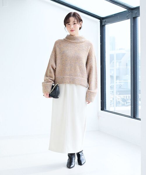 le.coeur blanc(ルクールブラン)の「ミックスカラーハイネックニット(ニット/セーター・レディース・ベージュ系その他2/ブルー系その他2・38)」の10枚目の写真