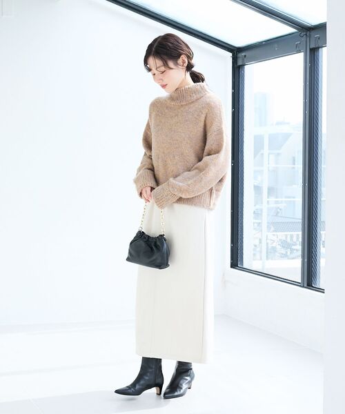 le.coeur blanc(ルクールブラン)の「ミックスカラーハイネックニット(ニット/セーター・レディース・ベージュ系その他2/ブルー系その他2・38)」の12枚目の写真