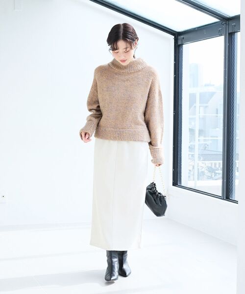 le.coeur blanc(ルクールブラン)の「ミックスカラーハイネックニット(ニット/セーター・レディース・ベージュ系その他2/ブルー系その他2・38)」の14枚目の写真