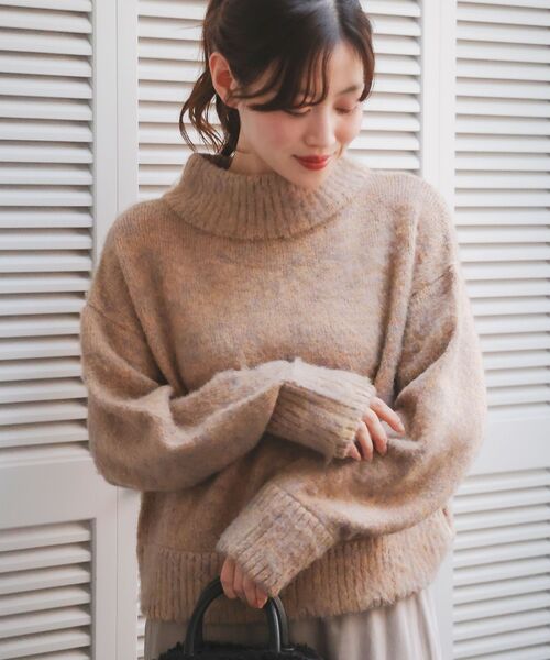le.coeur blanc(ルクールブラン)の「ミックスカラーハイネックニット(ニット/セーター・レディース・ベージュ系その他2/ブルー系その他2・38)」の15枚目の写真