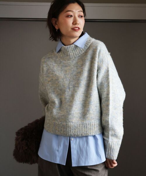 le.coeur blanc(ルクールブラン)の「ミックスカラーハイネックニット(ニット/セーター・レディース・ベージュ系その他2/ブルー系その他2・38)」の22枚目の写真