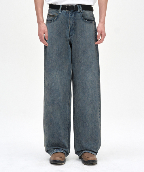 DECET（デケト）の「[CALIK DENIM]Mid Rise Wide Jeans DCPT027PSTNGRBlue（デニムパンツ・レディース・その他・26/28/30/32/34）」の2枚目の写真