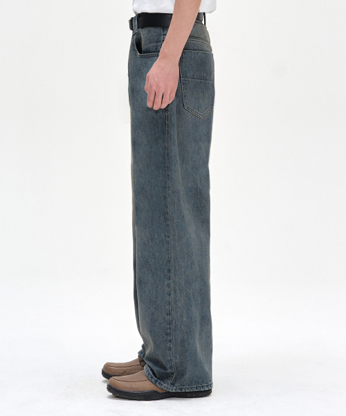 DECET（デケト）の「[CALIK DENIM]Mid Rise Wide Jeans DCPT027PSTNGRBlue（デニムパンツ・レディース・その他・26/28/30/32/34）」の3枚目の写真