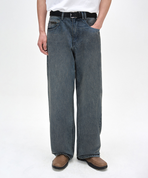 DECET（デケト）の「[CALIK DENIM]Mid Rise Wide Jeans DCPT027PSTNGRBlue（デニムパンツ・レディース・その他・26/28/30/32/34）」の5枚目の写真
